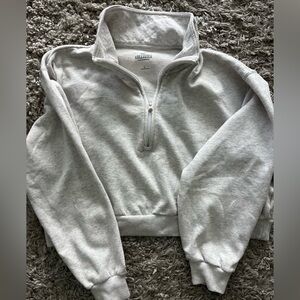 Hollister Light Gray Fleece-Lined Pullover